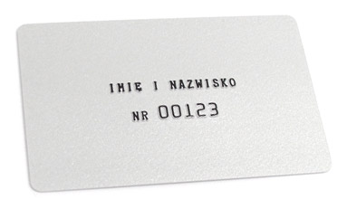 Personalizacja kart - embossing